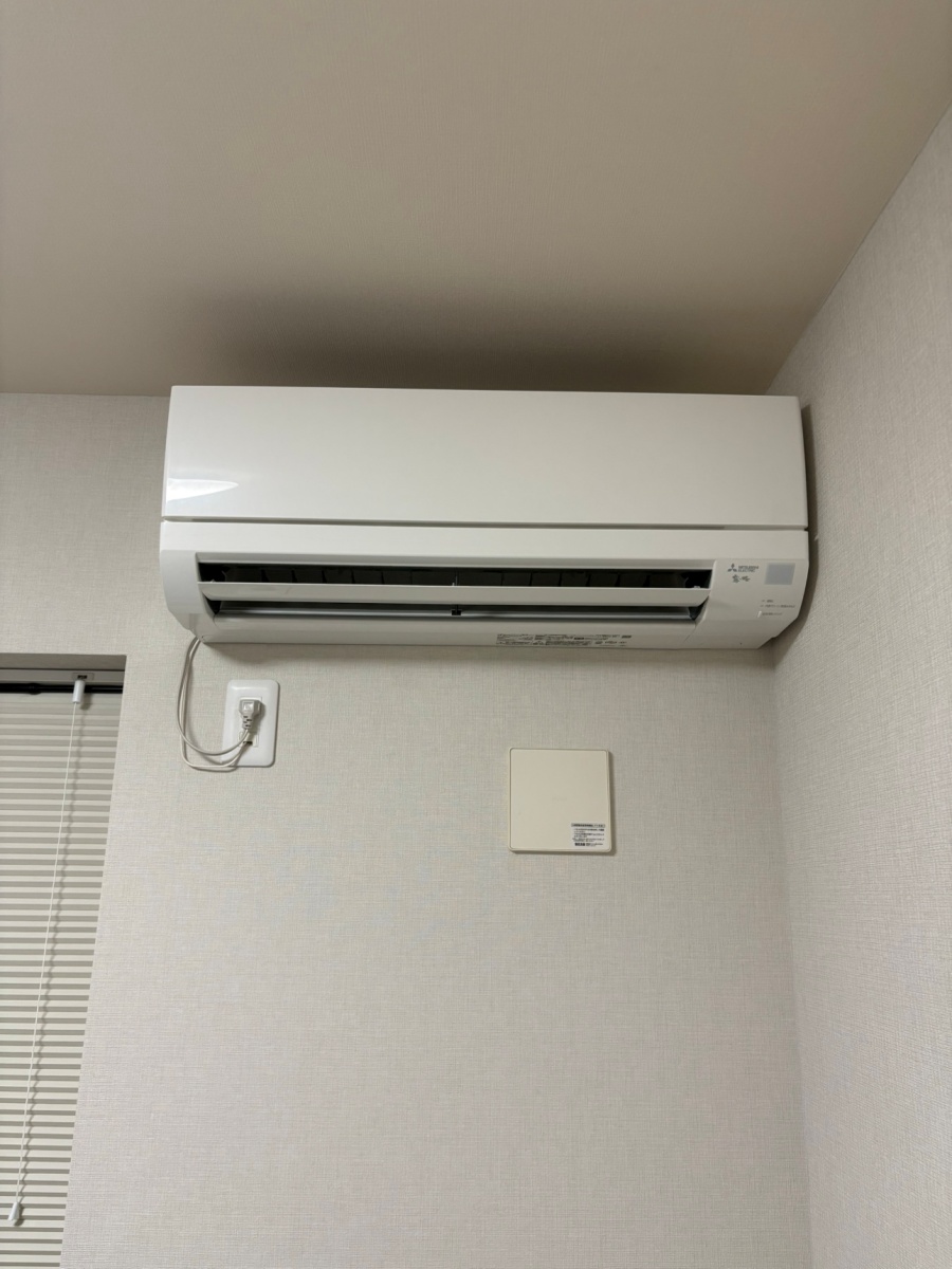 東京都東久留米市で三菱6畳用を新規取付｜MSZ-GV2225・2階高所の配管延長